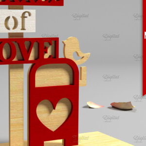 Intra απο ξύλο plywood 3mm-4mm πάχος 3D Valentine. Τομή με λέιζερ κατεύθυνσης Δίασταση 15x15 cm INTRAFABR-83941946