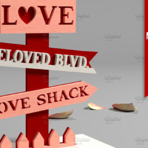 Intra απο ξύλο plywood 3mm-4mm πάχος 3D Valentine. Τομή με λέιζερ κατεύθυνσης Δίασταση 15x15 cm INTRAFABR-83941971