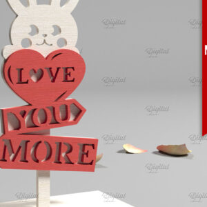 Intra απο ξύλο plywood 3mm-4mm πάχος 3D Valentine. Τομή με λέιζερ κατεύθυνσης Δίασταση 15x15 cm INTRAFABR-83941766