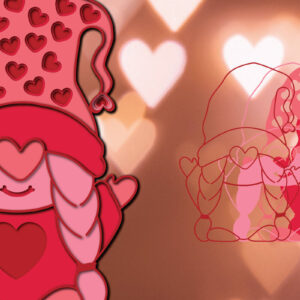 Intra απο ξύλο plywood 3mm-4mm πάχος 3D Valentine Gnome Paper Cut Δίασταση 1200x1200 cm INTRAFABR-23377897