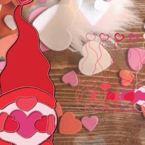 Intra απο ξύλο plywood 3mm-4mm πάχος 3D Valentine Gnome Paper Cut Δίασταση 1200x1200 cm INTRAFABR-23469144