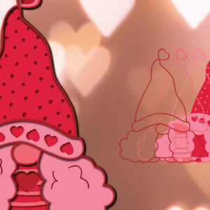 Intra απο ξύλο plywood 3mm-4mm πάχος 3D Valentine Gnome Paper Cut Δίασταση 1200x1200 cm INTRAFABR-24489981