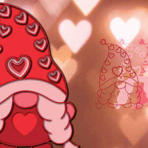 Intra απο ξύλο plywood 3mm-4mm πάχος 3D Valentine Gnome Paper Cut Δίασταση 1200x1200 cm INTRAFABR-23377893