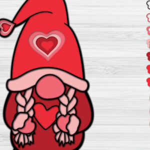 Intra απο ξύλο plywood 3mm-4mm πάχος 3D Valentine Gnome Paper Cut Δίασταση 1200x1200 cm INTRAFABR-57518060