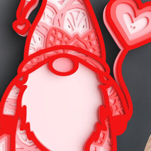 Intra απο ξύλο plywood 3mm-4mm πάχος 3D Valentine Gnome 6 Layer Δίασταση 25x25 cm INTRAFABR-101204292