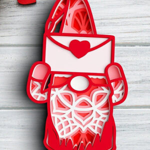 Intra απο ξύλο plywood 3mm-4mm πάχος 3D Valentine Gnome 6 Layer Δίασταση 25x25 cm INTRAFABR-101203803