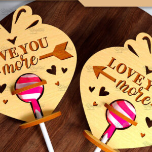 Intra απο ξύλο plywood 3mm-4mm πάχος 3D Valentine. Lollipop Holder Cut  Δίασταση 15x15 cm INTRAFABR-83941600