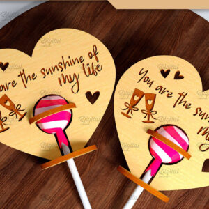 Intra απο ξύλο plywood 3mm-4mm πάχος 3D Valentine. Lollipop Holder Cut  Δίασταση 15x15 cm INTRAFABR-83941292