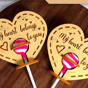 Intra απο ξύλο plywood 3mm-4mm πάχος 3D Valentine. Lollipop Holder Cut  Δίασταση 15x15 cm INTRAFABR-83941451