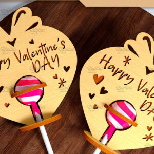 Intra απο ξύλο plywood 3mm-4mm πάχος 3D Valentine. Lollipop Holder Cut  Δίασταση 15x15 cm INTRAFABR-83941064