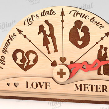 Intra απο ξύλο plywood 3mm-4mm πάχος Τρισδιάστατη Valentine Love Meter Δίασταση 15x15 cm INTRAFABR-113260773 - Image 1