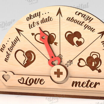 Intra απο ξύλο plywood 3mm-4mm πάχος Τρισδιάστατη Valentine Love Meter Δίασταση 15x15 cm INTRAFABR-113260725 - Image 1