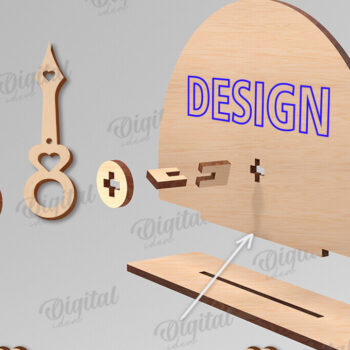 Intra απο ξύλο plywood 3mm-4mm πάχος Τρισδιάστατη Valentine Love Meter Δίασταση 15x15 cm INTRAFABR-113260725 - Image 2