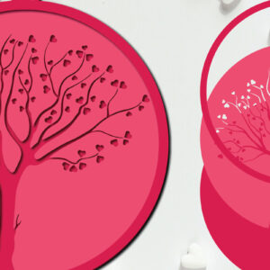 Intra απο ξύλο plywood 3mm-4mm πάχος 3d Valentine Paper Cut Δίασταση 1200x1200 cm INTRAFABR-23184539