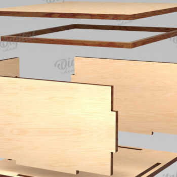 Intra απο ξύλο plywood 3mm-4mm πάχος Τρισδιάστατο κουτί δώρου για την ημέρα του Αγίου Βαλεντίνου Δίασταση 15x15 cm INTRAFABR-111674416 - Image 2