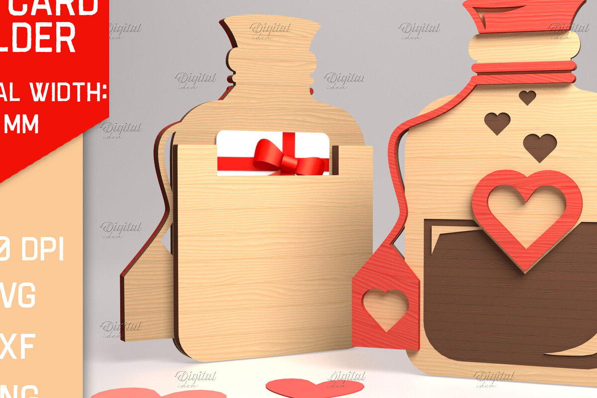 Intra απο ξύλο plywood 3mm-4mm πάχος Τρισδιάστατη θήκη δώρου για την ημέρα του Αγίου Βαλεντίνου Δίασταση 15x15 cm INTRAFABR-83940901