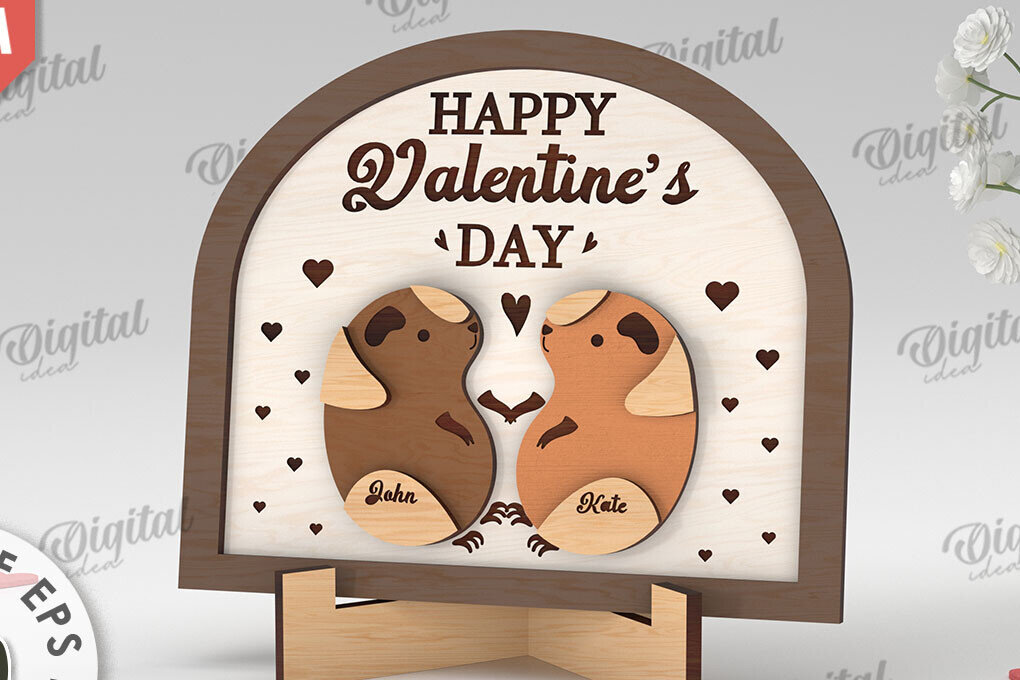 Intra απο ξύλο plywood 3mm-4mm πάχος Σχέδιο κοπής με λέιζερ 3D δώρου για την ημέρα του Αγίου Βαλεντίνου Δίασταση 15x15 cm INTRAFABR-112890028