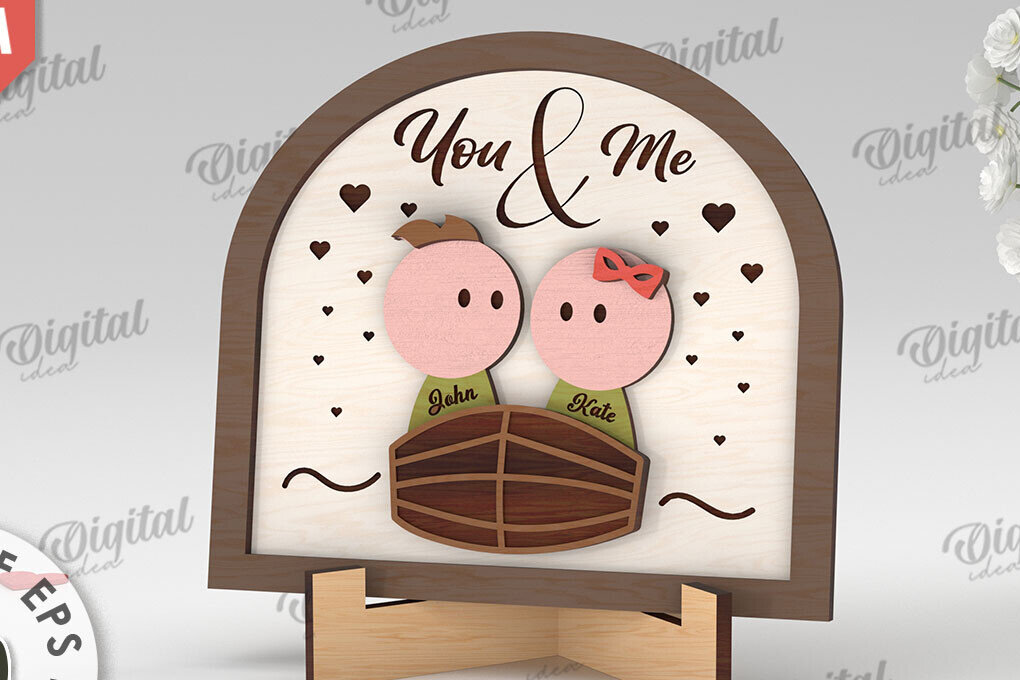 Intra απο ξύλο plywood 3mm-4mm πάχος Σχέδιο κοπής με λέιζερ 3D δώρου για την ημέρα του Αγίου Βαλεντίνου Δίασταση 15x15 cm INTRAFABR-112889425