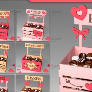 Intra απο ξύλο plywood 3mm-4mm πάχος 3D Kissing Booth για την Ημέρα του Αγίου Βαλεντίνου Δίασταση 15x15 cm INTRAFABR-84069602