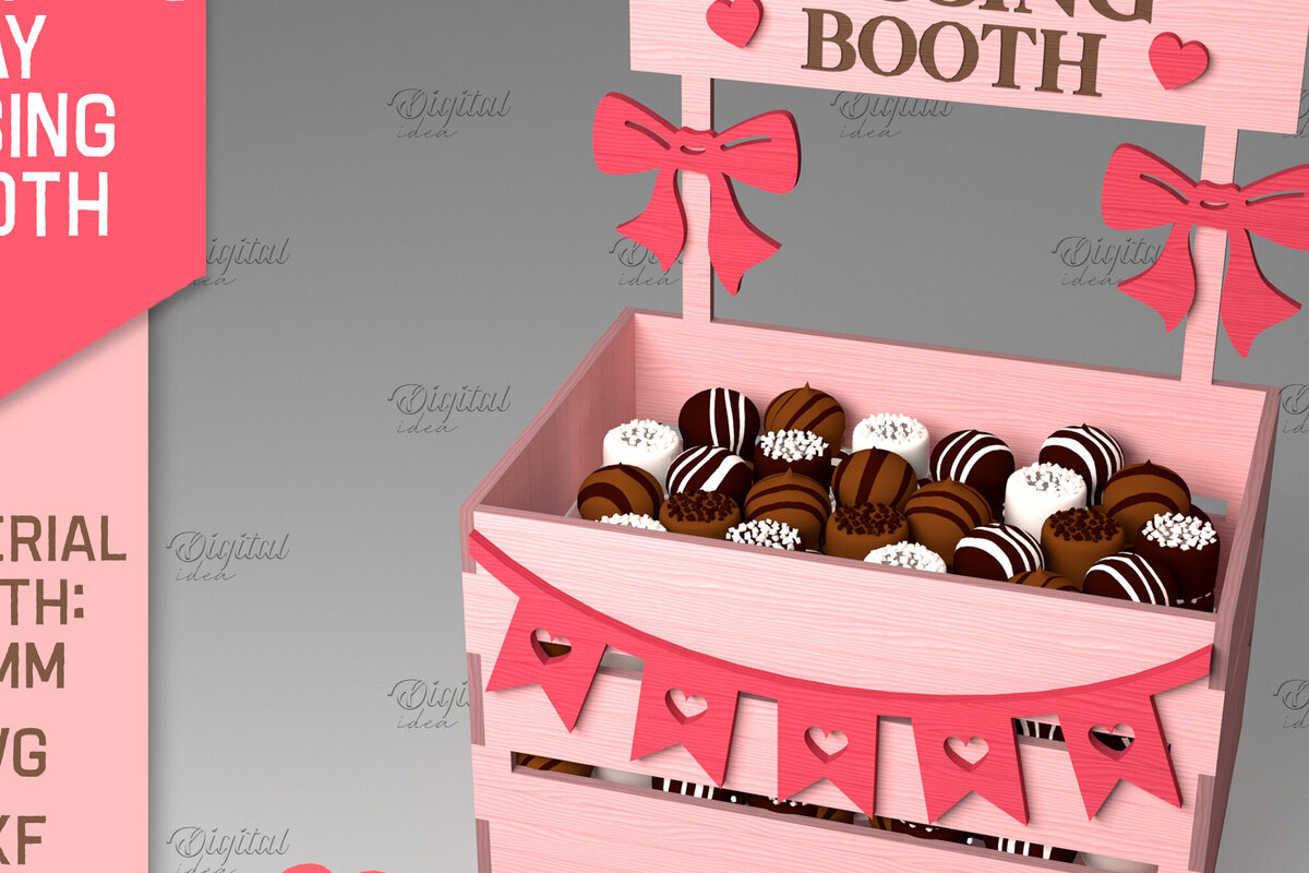 Intra απο ξύλο plywood 3mm-4mm πάχος τρισδιάστατη ημέρα του Αγίου Βαλεντίνου. Kissing Booth  Δίασταση 15x15 cm INTRAFABR-84069119