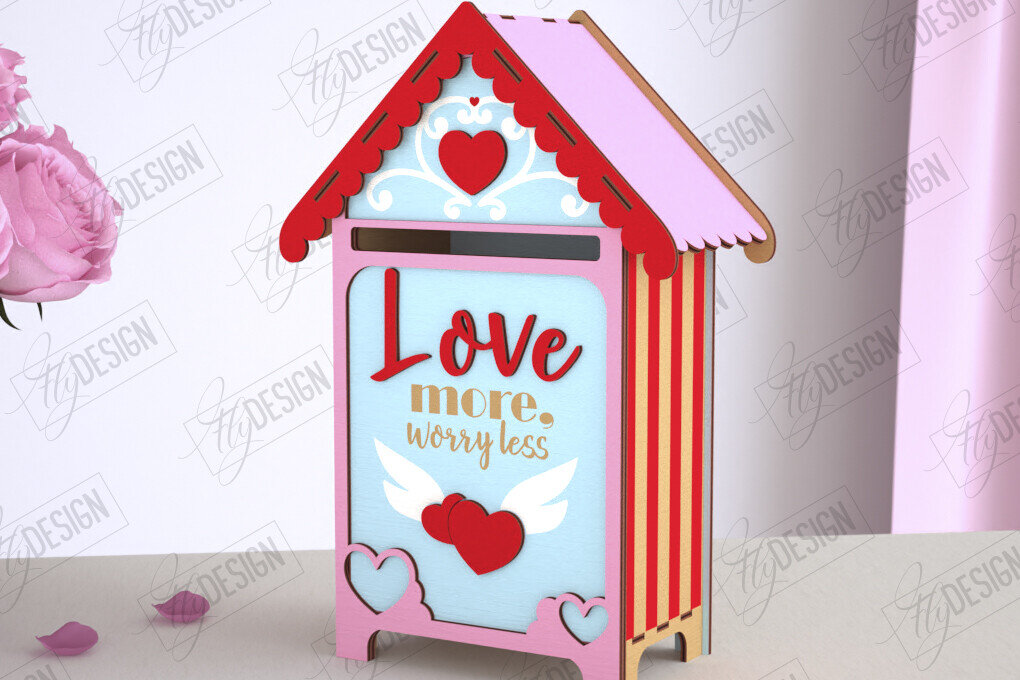 Intra απο ξύλο plywood 3mm-4mm πάχος 3D γραμματοκιβώτιο για την ημέρα του Αγίου Βαλεντίνου | Ραβασάκι Δίασταση 15x15 cm INTRAFABR-113839787