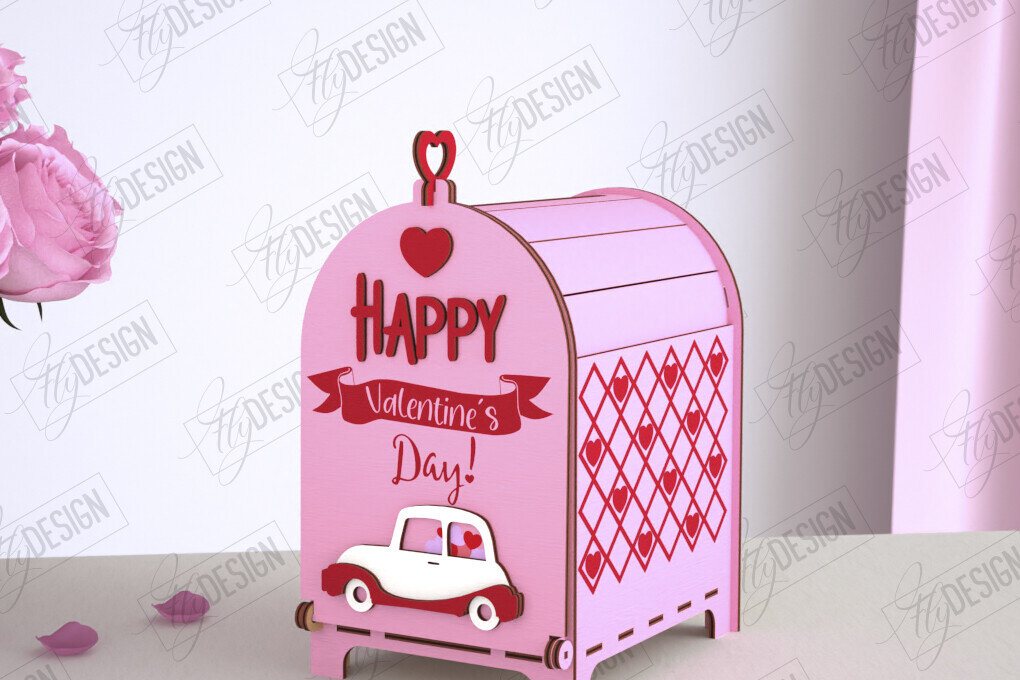 Intra απο ξύλο plywood 3mm-4mm πάχος 3D γραμματοκιβώτιο για την ημέρα του Αγίου Βαλεντίνου | Ραβασάκι Δίασταση 15x15 cm INTRAFABR-113839800