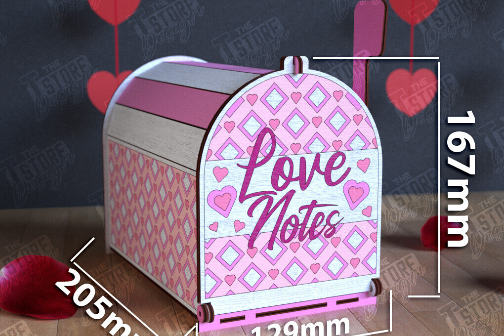 Intra απο ξύλο plywood 3mm-4mm πάχος 3D γραμματοκιβώτιο για την ημέρα του Αγίου Βαλεντίνου | Ταχυδρομική θυρίδα Δίασταση 15x15 cm INTRAFABR-111228981