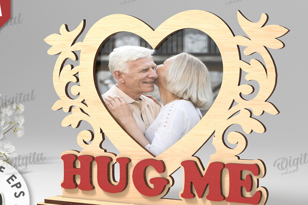 Intra απο ξύλο plywood 3mm-4mm πάχος Τρισδιάστατη κορνίζα Αγίου Βαλεντίνου με Δίασταση 20x30 cm INTRAFABR-113928293