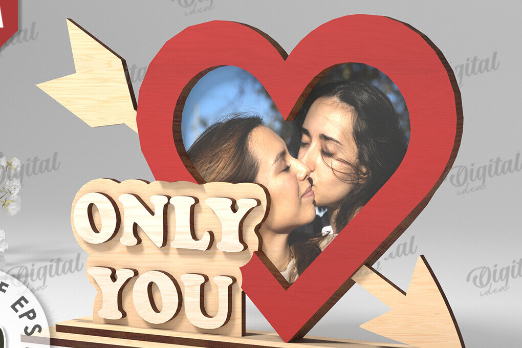 Intra απο ξύλο plywood 3mm-4mm πάχος Τρισδιάστατη κορνίζα Αγίου Βαλεντίνου με Δίασταση 20x30 cm INTRAFABR-113928089