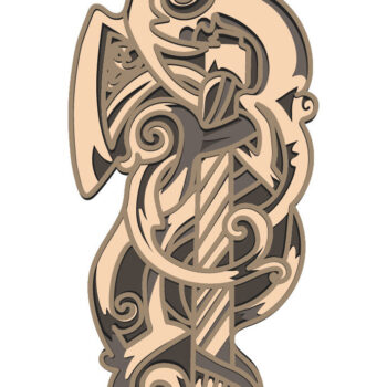Intra απο ξύλο plywood 3mm-4mm πάχος 3D Viking Axe Multilayer Δίασταση 30x20 cm INTRAFABR-65639573 - Image 1