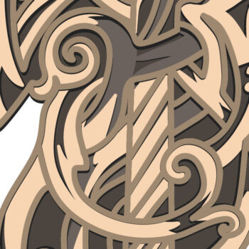 Intra απο ξύλο plywood 3mm-4mm πάχος 3D Viking Axe Multilayer Δίασταση 30x20 cm INTRAFABR-65639573 - Image 4