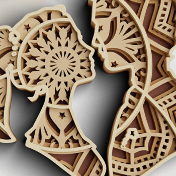Intra απο ξύλο plywood 3mm-4mm πάχος 3D Wedding -Βέρες Δίασταση 30x30 cm INTRAFABR-101199433 - Image 2