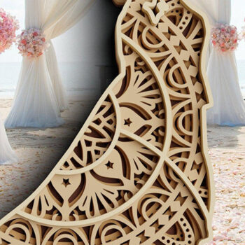 Intra απο ξύλο plywood 3mm-4mm πάχος 3D Wedding -Βέρες Δίασταση 30x30 cm INTRAFABR-101199433 - Image 4