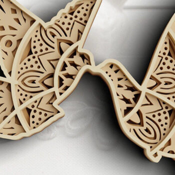 Intra απο ξύλο plywood 3mm-4mm πάχος 3D Wedding -Βέρες Δίασταση 30x30 cm INTRAFABR-101199433 - Image 6