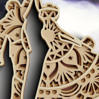 Intra απο ξύλο plywood 3mm-4mm πάχος 3D Wedding -Βέρες Δίασταση 30x30 cm INTRAFABR-101199433 - Image 9