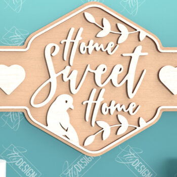 Intra απο ξύλο plywood 3mm-4mm πάχος Τρισδιάστατο σημάδι καλωσορίσματος με λέιζερ | Διακόσμηση τοίχου Δίασταση 30x20 cm INTRAFABR-123744156 - Image 1