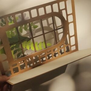 Intra απο ξύλο plywood 3mm-4mm πάχος Ευχετήρια κάρτα λέιζερ με τρισδιάστατο παράθυρο Δίασταση 10x20 cm INTRAFABR-40525907 - Image 6