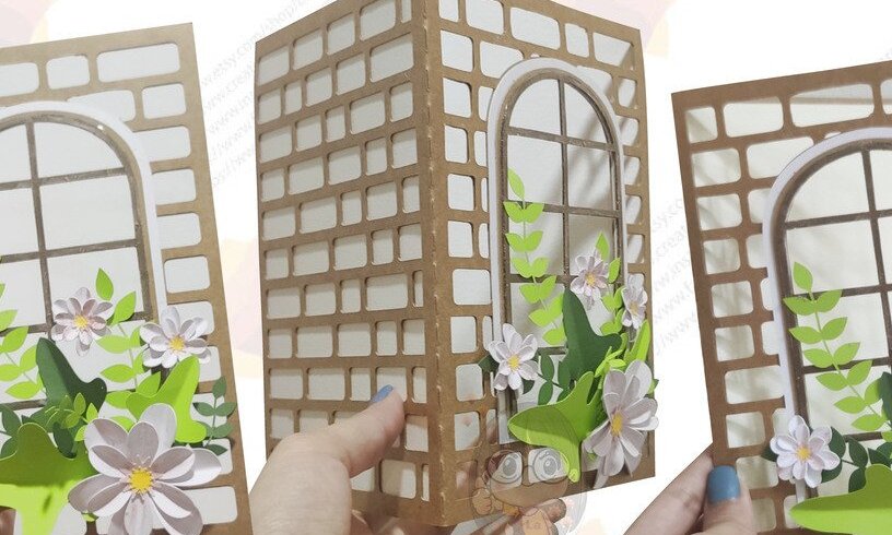 Intra απο ξύλο plywood 3mm-4mm πάχος Ευχετήρια κάρτα λέιζερ με τρισδιάστατο παράθυρο Δίασταση 10x20 cm INTRAFABR-40525907 - Image 7