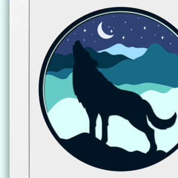 Intra απο ξύλο plywood 3mm-4mm πάχος 3D WOLF , WOLF Shadow Box Δίασταση 20x30 cm INTRAFABR-80875670 - Image 1