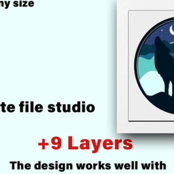 Intra απο ξύλο plywood 3mm-4mm πάχος 3D WOLF , WOLF Shadow Box Δίασταση 20x30 cm INTRAFABR-80875670 - Image 4