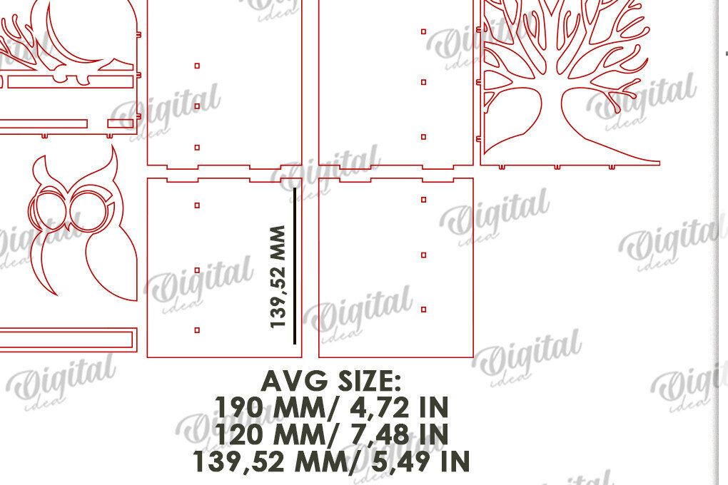 Intra απο ξύλο plywood 3mm-4mm πάχος Τρισδιάστατη ξύλινη βιβλιοθήκη Δίασταση 30x20 cm INTRAFABR-120978090 - Image 2