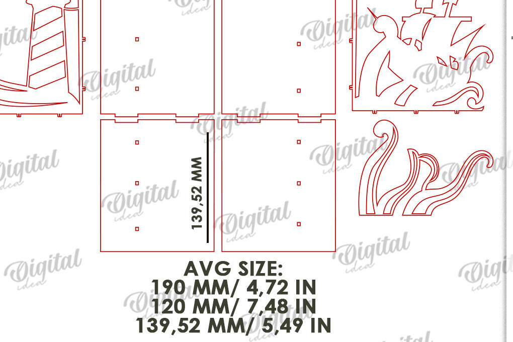 Intra απο ξύλο plywood 3mm-4mm πάχος Τρισδιάστατη ξύλινη βιβλιοθήκη Δίασταση 30x20 cm INTRAFABR-120978376 - Image 2