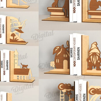 Intra απο ξύλο plywood 3mm-4mm πάχος Δέσμη κοπής με λέιζερ 3D ξύλινα βιβλιοθήκες Δίασταση 30x20 cm INTRAFABR-121119233 - Image 1