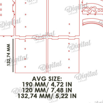 Intra απο ξύλο plywood 3mm-4mm πάχος Δέσμη κοπής με λέιζερ 3D ξύλινα βιβλιοθήκες Δίασταση 30x20 cm INTRAFABR-121119233 - Image 2