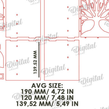 Intra απο ξύλο plywood 3mm-4mm πάχος Δέσμη κοπής με λέιζερ 3D ξύλινα βιβλιοθήκες Δίασταση 30x20 cm INTRAFABR-121119233 - Image 4