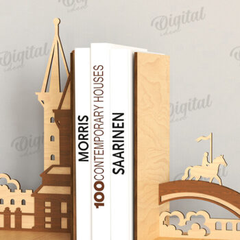 Intra απο ξύλο plywood 3mm-4mm πάχος Δέσμη κοπής με λέιζερ 3D ξύλινα βιβλιοθήκες Δίασταση 30x20 cm INTRAFABR-121119233 - Image 5