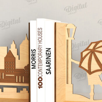 Intra απο ξύλο plywood 3mm-4mm πάχος Δέσμη κοπής με λέιζερ 3D ξύλινα βιβλιοθήκες Δίασταση 30x20 cm INTRAFABR-121119233 - Image 10