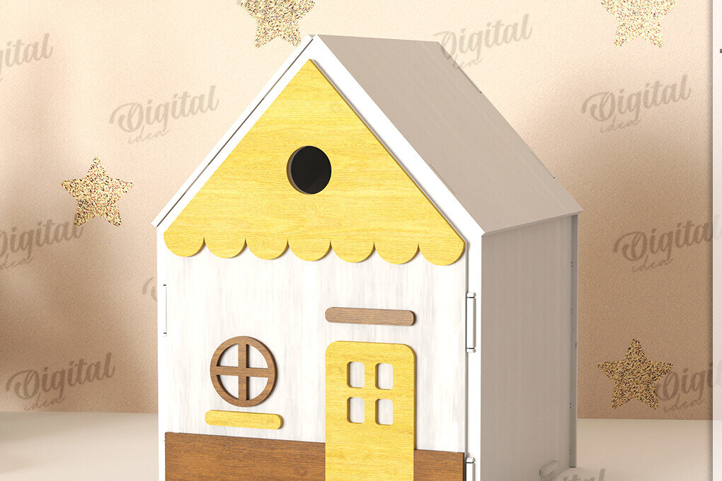 Intra απο ξύλο plywood 3mm-4mm πάχος 3D Ξύλινο Παιδικό Σπίτι Κουτί Δίασταση 30x20 cm INTRAFABR-120167293