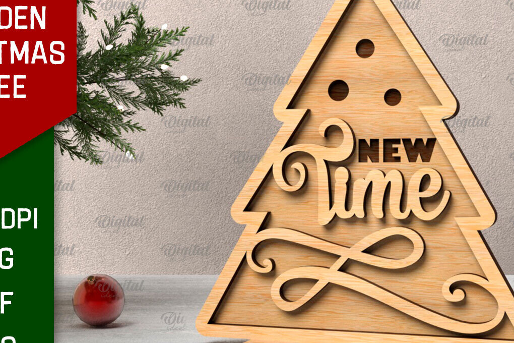 Intra απο ξύλο plywood 3mm-4mm πάχος 3D ξύλινο χριστουγεννιάτικο δέντρο Δίασταση 15x15 cm INTRAFABR-107771148