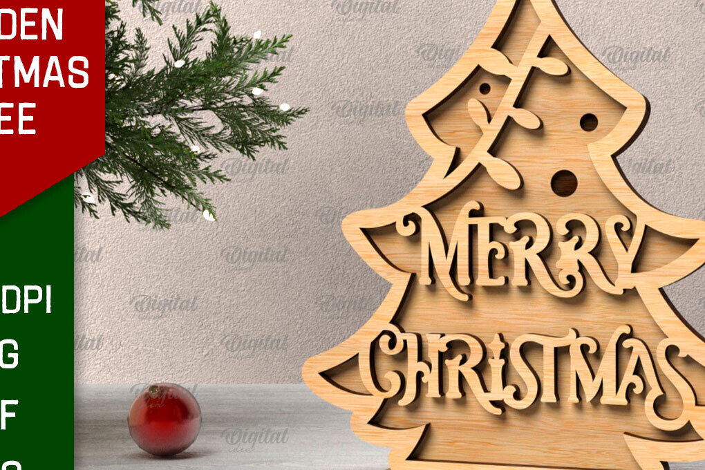 Intra απο ξύλο plywood 3mm-4mm πάχος 3D ξύλινο χριστουγεννιάτικο δέντρο Δίασταση 15x15 cm INTRAFABR-107771626